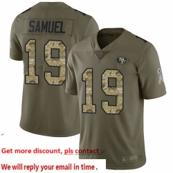 49ers 19 Deebo Samuel Olive Camo Youth Stitched Football Limited 2017 Salute to Service Jersey
