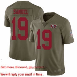 49ers 19 Deebo Samuel Olive Youth Stitched Football Limited 2017 Salute to Service Jersey