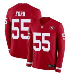 49ers 55 Dee Ford Red Team Color Youth Stitched Football Limited Therma Long Sleeve Jersey