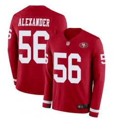 49ers 56 Kwon Alexander Red Team Color Youth Stitched Football Limited Therma Long Sleeve Jersey