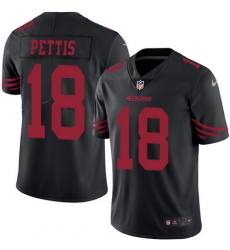 Nike 49ers #18 Dante Pettis Black Youth Stitched NFL Limited Rush Jersey