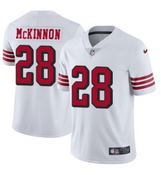 Nike 49ers #28 Jerick McKinnon White Rush Youth Stitched NFL Vapor Untouchable Limited Jersey