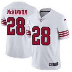 Nike 49ers #28 Jerick McKinnon White Rush Youth Stitched NFL Vapor Untouchable Limited Jersey