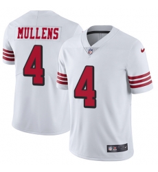 Nike 49ers #4 Nick Mullens White Rush Youth Stitched NFL Vapor Untouchable Limited Jersey