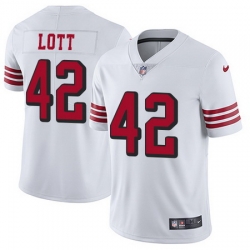 Nike 49ers #42 Ronnie Lott White Rush Youth Stitched NFL Vapor Untouchable Limited Jersey