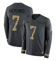 Nike 49ers #7 Colin Kaepernick Anthracite Salute to Service Youth Long Sleeve Jersey