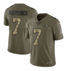 Nike 49ers #7 Colin Kaepernick Olive Camo Youth Stitched NFL Limited 2017 Salute to Service Jersey
