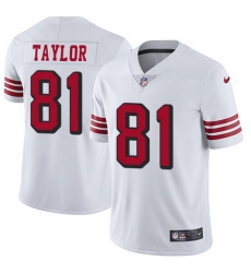 Nike 49ers #81 Trent Taylor White Rush Youth Stitched NFL Vapor Untouchable Limited Jersey