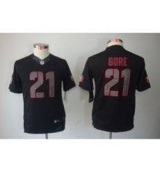 Nike Youth San Francisco 49ers #21 Frank Gore Black Jerseys(Impact Limited)