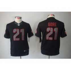 Nike Youth San Francisco 49ers #21 Frank Gore Black Jerseys(Impact Limited)