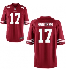 Youth 49ers 17 Emmanuel Sanders Red Game Stitched NFL Jersey