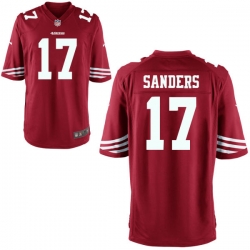Youth 49ers 17 Emmanuel Sanders Red Game Stitched NFL Jersey
