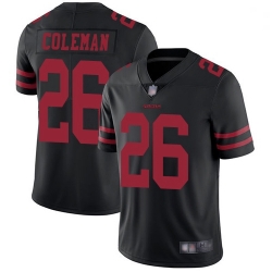 Youth 49ers 26 Tevin Coleman Black Alternate Stitched Football Vapor Untouchable Limited Jersey