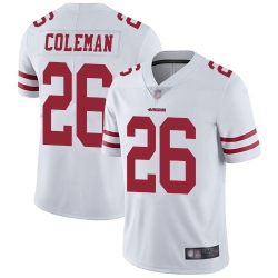 Youth 49ers 26 Tevin Coleman White Stitched Football Vapor Untouchable Limited Jersey