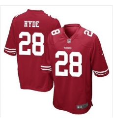Youth NEW 49ers #28 Carlos Hyde Red Team Color Stitched NFL Elite Jersey