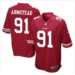 Youth NEW 49ers #91 Arik Armstead Red Team Color Stitched NFL Elite Jersey