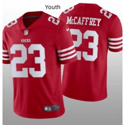 Youth NFL San Francisco 49ers 23 Christian McCaffrey Red Vapor Untouchable Limited Stitched Jersey