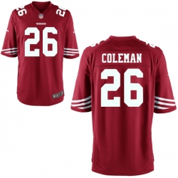 Youth Nike 49ers #26 Tevin Coleman Red Game Jersey
