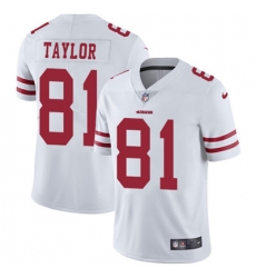 Youth Nike 49ers #81 Trent Taylor White Stitched NFL Vapor Untouchable Limited Jersey