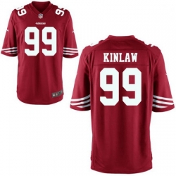 Youth Nike 49ers 99 Javon Kinlaw Red Game Stitched NFL Jersey