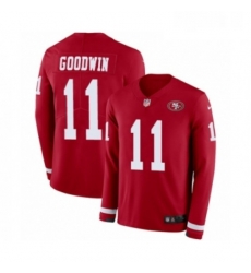 Youth Nike San Francisco 49ers 11 Marquise Goodwin Limited Red Therma Long Sleeve NFL Jersey