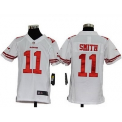 Youth Nike San Francisco 49ers 11# Smith Authentic White Jersey