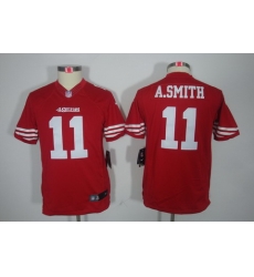 Youth Nike San Francisco 49ers 11# Smith Red Limited Jerseys