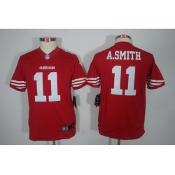 Youth Nike San Francisco 49ers 11# Smith Red Limited Jerseys