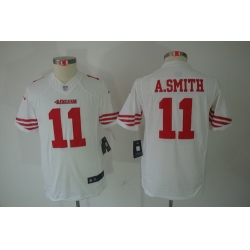 Youth Nike San Francisco 49ers 11# Smith White Limited Jerseys