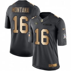 Youth Nike San Francisco 49ers 16 Joe Montana Limited BlackGold Salute to Service NFL Jersey