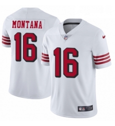 Youth Nike San Francisco 49ers 16 Joe Montana Limited White Rush Vapor Untouchable NFL Jersey