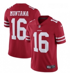 Youth Nike San Francisco 49ers 16 Joe Montana Red Team Color Vapor Untouchable Limited Player NFL Jersey
