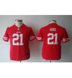 Youth Nike San Francisco 49ers 21# Gore Authentic Red Jersey
