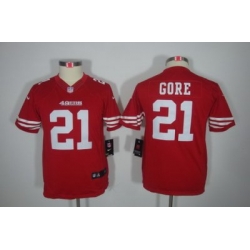Youth Nike San Francisco 49ers 21# Gore Red Limited Jerseys