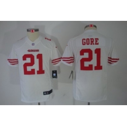 Youth Nike San Francisco 49ers 21# Gore White Limited Jerseys