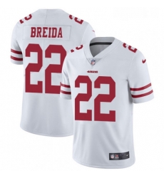 Youth Nike San Francisco 49ers 22 Matt Breida White Vapor Untouchable Elite Player NFL Jersey