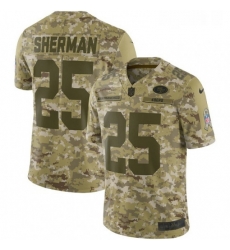 Youth Nike San Francisco 49ers 25 Richard Sherman Limited Camo 2018 Salute to Service NFL Jersey