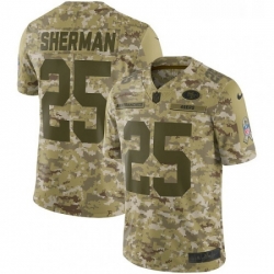 Youth Nike San Francisco 49ers 25 Richard Sherman Limited Camo 2018 Salute to Service NFL Jersey