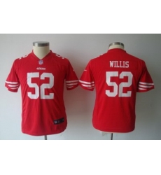 Youth Nike San Francisco 49ers 52# Willis Authentic Red Jersey