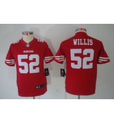 Youth Nike San Francisco 49ers 52# Willis Authentic Red Limited Jerseys