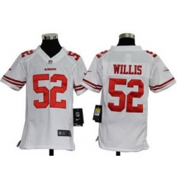 Youth Nike San Francisco 49ers 52# Willis Authentic White Jersey