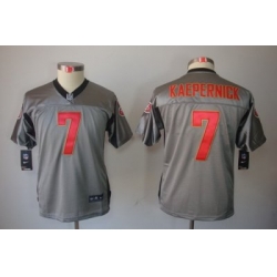 Youth Nike San Francisco 49ers 7# Colin Kaepernick [Grey Shadow Elite] Jerseys