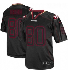 Youth Nike San Francisco 49ers 80 Jerry Rice Lights Out Black Elite NFL Jersey
