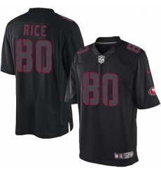 Youth Nike San Francisco 49ers 80 Jerry Rice Limited Black Impact NFL Jersey
