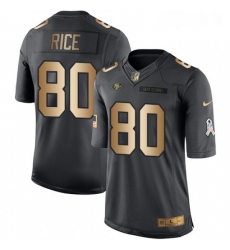 Youth Nike San Francisco 49ers 80 Jerry Rice Limited BlackGold Salute to Service NFL Jersey