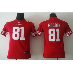 Youth Nike San Francisco 49ers #81 Anquan Boldin Red Team Color Stitched NFL Jersey