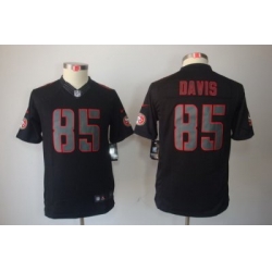 Youth Nike San Francisco 49ers #85 Vernon Davis Black Jerseys[Impact Limited]