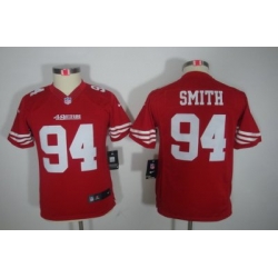 Youth Nike San Francisco 49ers #94 Smith Red Limited Jerseys