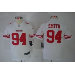 Youth Nike San Francisco 49ers #94 Smith White Limited Jerseys