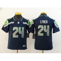 Youth Nike Seahawks 24 Marshawn Lynch Navy Youth Vapor Untouchable Limited Jersey